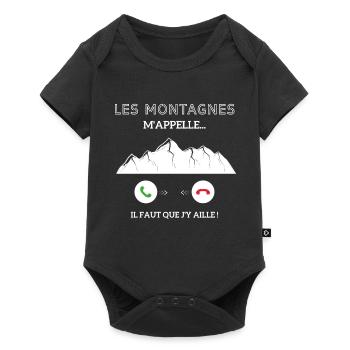 les montagnes m'appelle il faut que j'y aille! - Body à manches courtes Premium Bébé - noir - Devant