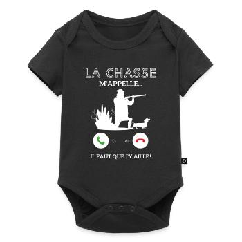 La Chasse m'appelle faut que j'y aille ! - Body à manches courtes Premium Bébé - noir - Devant