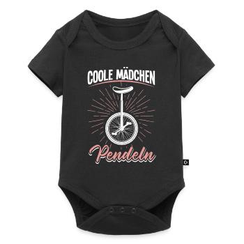 Coole Mädchen pendeln Kinder Einrad - Baby Premium Kurzarmbody - Schwarz - Vorne