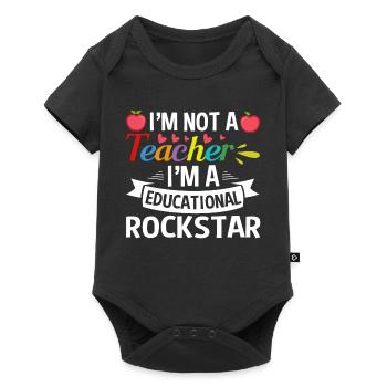 Je ne suis pas un enseignant Éducation Rock Star Enseigner - Body à manches courtes Premium Bébé - noir - Devant