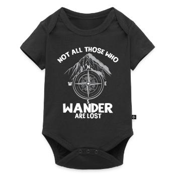 Hikers Berg Naturlöcker Not all those who hike - Baby Premium short-sleeve bodysuit - black - Front