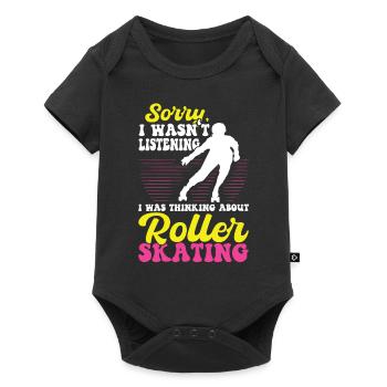 Ich Habe Über Rollschuhlaufen Nachgedacht - Skater - Baby Premium Kurzarmbody - Schwarz - Vorne
