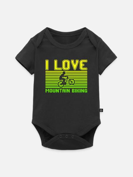 I love mountain biking - Baby Premium Kurzarmbody - Schwarz