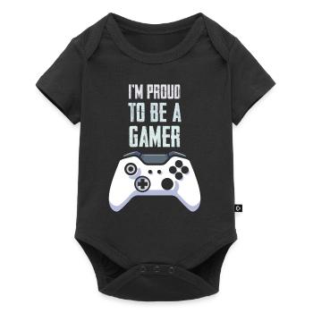 I'm Proud To Be A Gamer Vintage Gaming Designs - Baby Premium short-sleeve bodysuit - black - Front