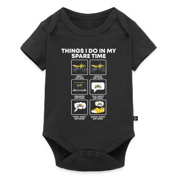 Things I Do In My Spare Time Funny Dirt Bike Lover - Baby Premium short-sleeve bodysuit - black - Front