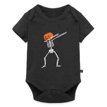 Halloween Dabbing Squelette Effrayant Citrouille - Body à manches courtes Premium Bébé - noir - Devant