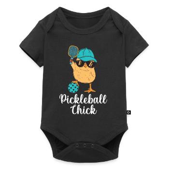 Pickleball-Chic, Joueur de Pickleball - Body à manches courtes Premium Bébé - noir - Devant