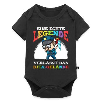 Schulkind Einschulung Polizei - Baby Premium Kurzarmbody - Schwarz - Vorne