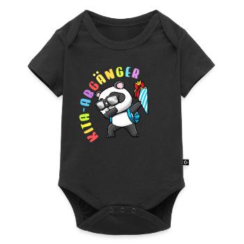 Kita Abgänger Schultüte Panda Kindergarten - Baby Premium Kurzarmbody - Schwarz - Vorne