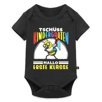 Schulkind Einschulung Biene - Baby Premium Kurzarmbody - Schwarz - Vorne