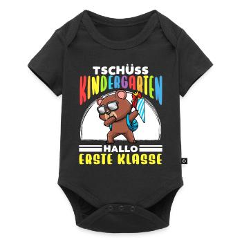 Schulkind Einschulung Bär - Baby Premium Kurzarmbody - Schwarz - Vorne
