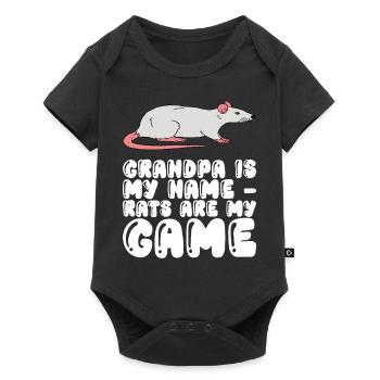 Grandpa is my name Rats are my game - Baby Premium short-sleeve bodysuit - black - Front