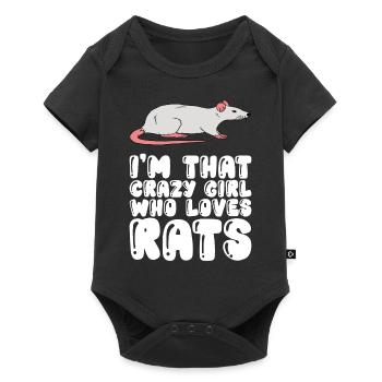 Je suis la fille folle qui aime les rats - Body à manches courtes Premium Bébé - noir - Devant