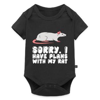 Sorry, I have plans with my rat - Baby Premium short-sleeve bodysuit - black - Front