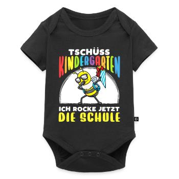 Schulkind Einschulung Biene - Baby Premium Kurzarmbody - Schwarz - Vorne