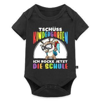 Schulkind Einschulung Reh - Baby Premium Kurzarmbody - Schwarz - Vorne