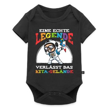 Schulkind Einschulung Astronaut - Baby Premium Kurzarmbody - Schwarz - Vorne