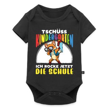 Schulkind Einschulung Fuchs - Baby Premium Kurzarmbody - Schwarz - Vorne