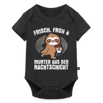 Pfleger Nachtschicht Krankenpfleger Altenpfleger P - Baby Premium Kurzarmbody - Schwarz - Vorne