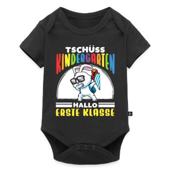Schulkind Einschulung Hase - Baby Premium Kurzarmbody - Schwarz - Vorne