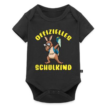 Schulkind Einschulung Känguru - Baby Premium Kurzarmbody - Schwarz - Vorne