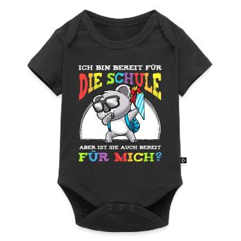 Schulkind Einschulung Koala - Baby Premium Kurzarmbody - Schwarz - Vorne