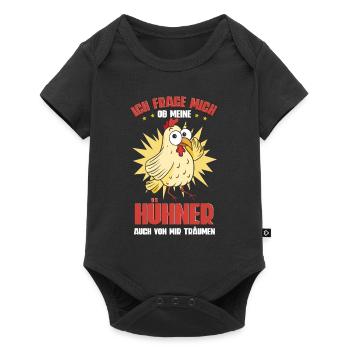 Huhn Hühner - Baby Premium Kurzarmbody - Schwarz - Vorne