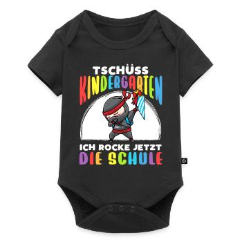 Schulkind Einschulung Ninja - Baby Premium Kurzarmbody - Schwarz - Vorne