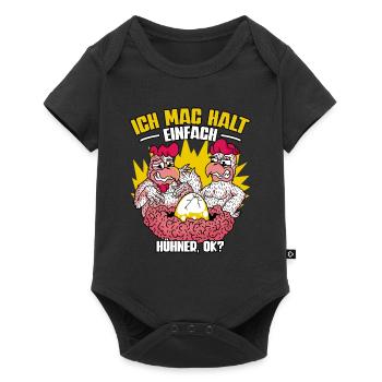 Huhn Hühner - Baby Premium Kurzarmbody - Schwarz - Vorne