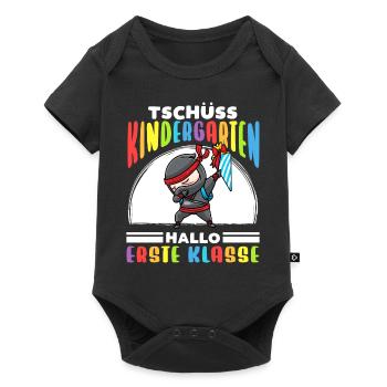 Schulkind Einschulung Ninja - Baby Premium Kurzarmbody - Schwarz - Vorne