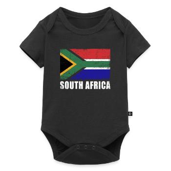 Afrique du Sud Flag Grunge Drapeau de l’Afrique du Sud - Body à manches courtes Premium Bébé - noir - Devant
