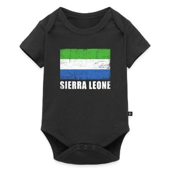 Sierra Leone Flag Grunge Sierra Leone Flag - Baby Premium short-sleeve bodysuit - black - Front