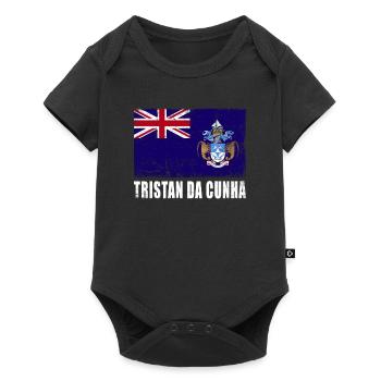 Tristan Da Cunha Drapeau Grunge - Body à manches courtes Premium Bébé - noir - Devant