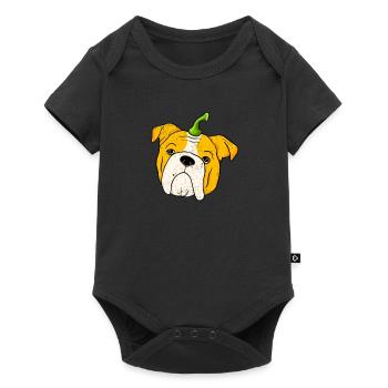 English Bulldog Pumpkin Halloween Thanksgiving - Baby Premium short-sleeve bodysuit - black - Front