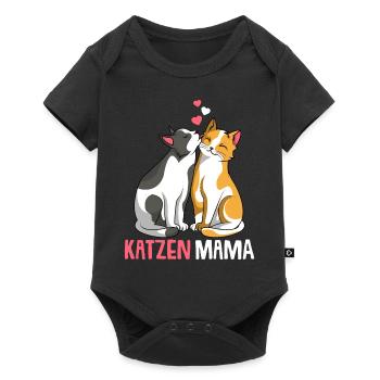 Katzenmama Katzen Mama Katze Damen - Baby Premium Kurzarmbody - Schwarz - Vorne