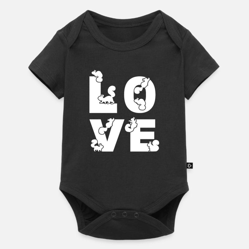 Eichhörnchen LOVE Niedliches Eichhörnchen - Baby Premium Kurzarmbody - Schwarz