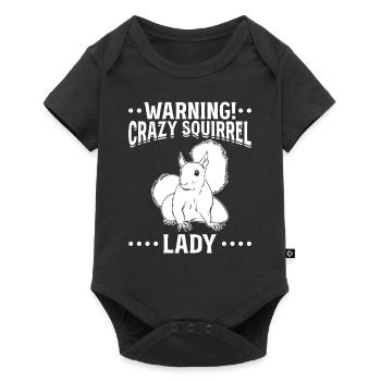 Avertissement! Dame écureuil folle, mignonne - Body à manches courtes Premium Bébé - noir - Devant