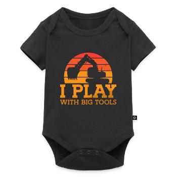 Ouvriers de la construction Excavatrices Excavatrice Conducteur Excavatrice Cadeau - Body à manches courtes Premium Bébé - noir - Devant