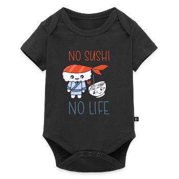 Kawaii Japanese Food Salmon Salmon Sushi Roll - Baby Premium short-sleeve bodysuit - black - Front