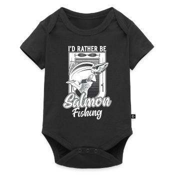 I'd Rather Be Salmon Fishing Funny Fisherman - Baby Premium short-sleeve bodysuit - black - Front