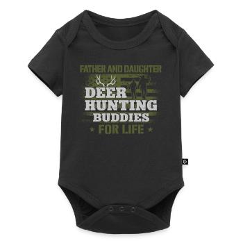 Buck Deer Hunting Hunter Father - Baby Premium short-sleeve bodysuit - black - Front