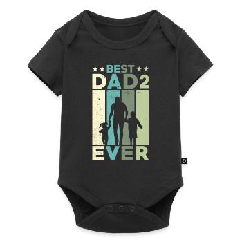 Meilleur père de tous les temps Retro Two Kids Best - Body à manches courtes Premium Bébé - noir - Devant