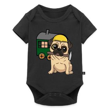 Construction Site Craftsman Dog Pug Construction Truck Job Hammer - Baby Premium short-sleeve bodysuit - black - Front