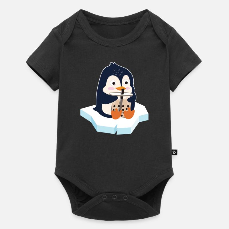Kawaii Pinguin Bubble Tea Boba Tea Pinguin - Baby Premium Kurzarmbody - Schwarz