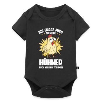 Huhn Hühner - Baby Premium Kurzarmbody - Schwarz - Vorne