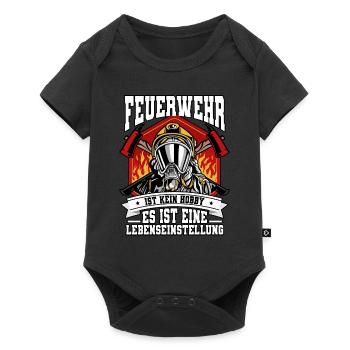 Feuerwehr Feuerwehrmann - Baby Premium Kurzarmbody - Schwarz - Vorne