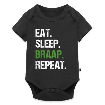 Eat Sleep Braap Wiederholung Funny Dirt Bike Motocross - Baby Premium Kurzarmbody - Schwarz - Vorne