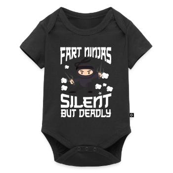 Ninja Ninjutsu Judo Katana Enfants Shuriken Guerrier - Body à manches courtes Premium Bébé - noir - Devant