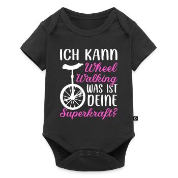 Einrad Erwachsene Wheel Walking Unicycle - Baby Premium Kurzarmbody - Schwarz - Vorne