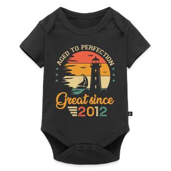 2012 years boat great since 2012 anniversary - Baby Premium short-sleeve bodysuit - black - Front